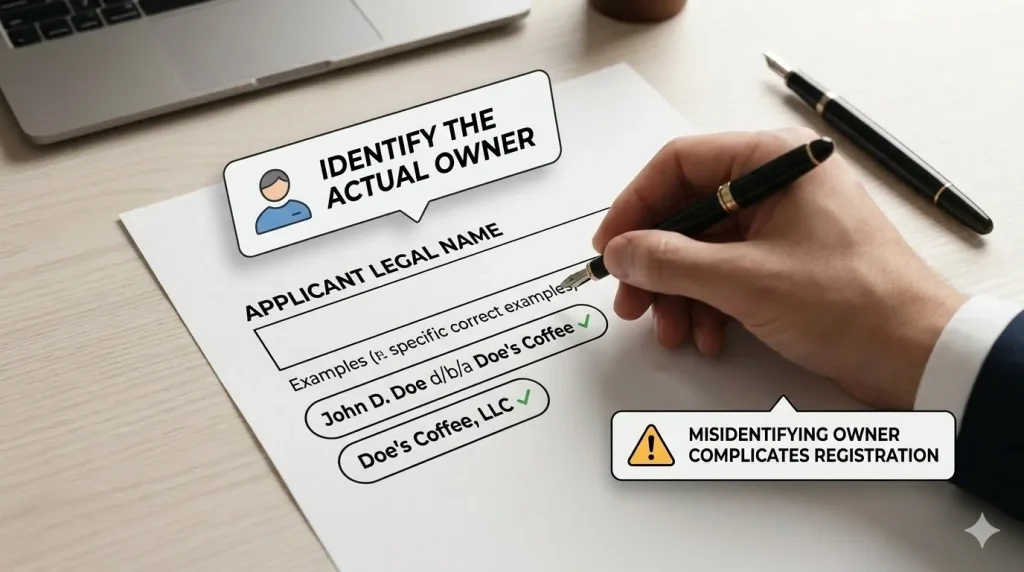 9. Confirm the Correct Applicant Entity