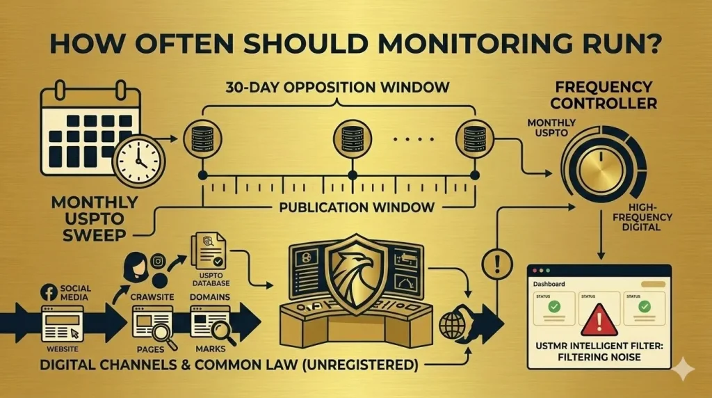 united states trademark registrations and law: How Often Should Trademark Monitoring Run